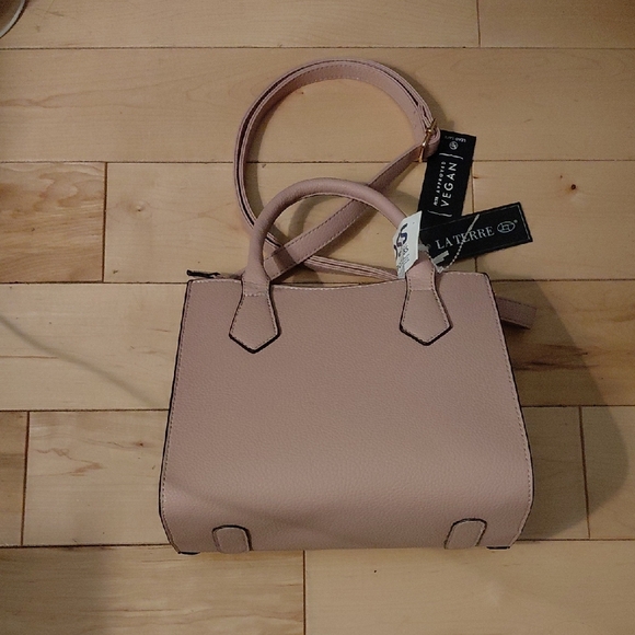 La Terre Blush Pink Satchel with Top Handles - Picture 3 of 5